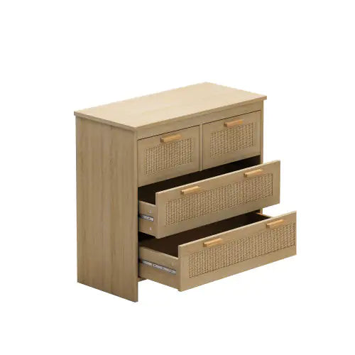 4 Drawer Rattan Cabinet