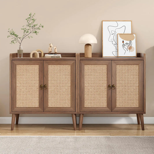 Rattan Vintage Cabinet Set